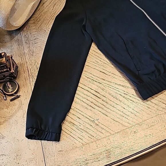 Style&Co Black bomber zip up jacket size M - Picture 2 of 6